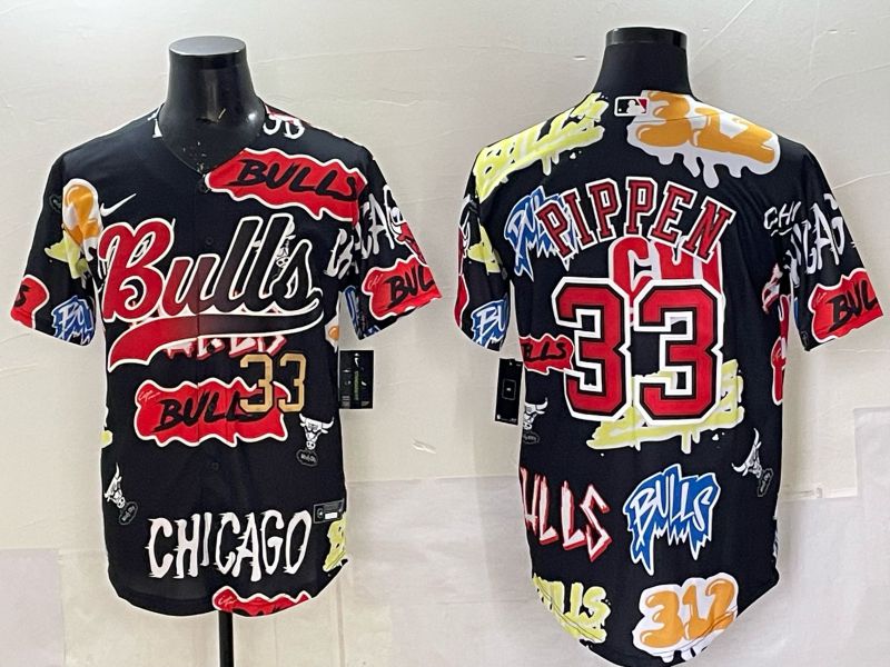 Men Chicago Bulls Nike #33 Pippen black NBA 2025 Jersey style 032